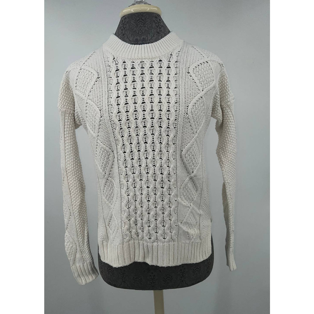 Madewell women's cream knitted slightly cropped sweater size xs